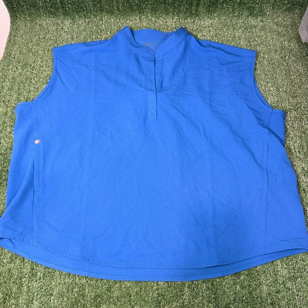 FIGS Rafaela Sleeveless‎ Scrub Top Blue Technical Collection 3XL